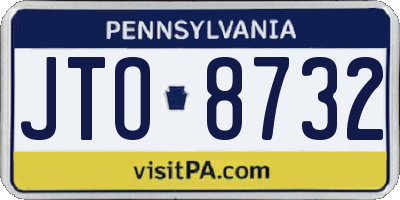 PA license plate JTO8732
