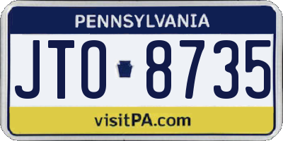 PA license plate JTO8735