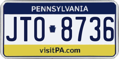 PA license plate JTO8736