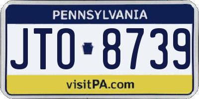 PA license plate JTO8739