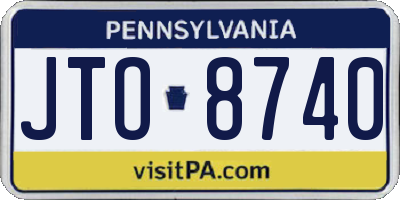 PA license plate JTO8740