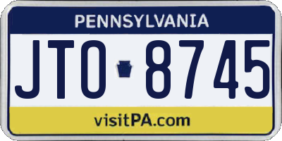 PA license plate JTO8745