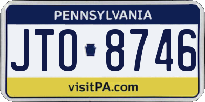 PA license plate JTO8746