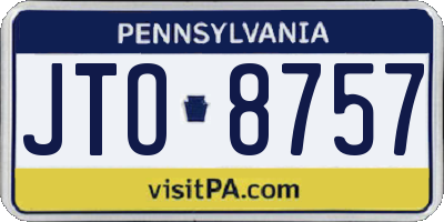 PA license plate JTO8757