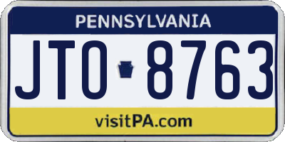 PA license plate JTO8763