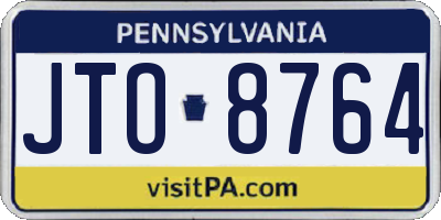 PA license plate JTO8764