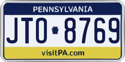 PA license plate JTO8769