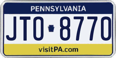 PA license plate JTO8770