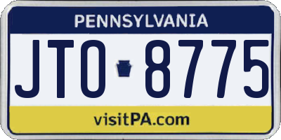 PA license plate JTO8775