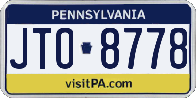 PA license plate JTO8778