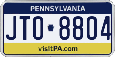 PA license plate JTO8804