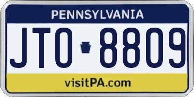 PA license plate JTO8809