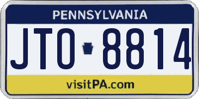 PA license plate JTO8814