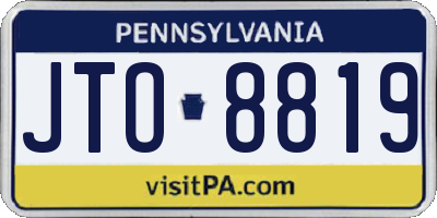 PA license plate JTO8819