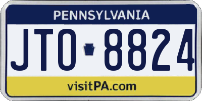 PA license plate JTO8824