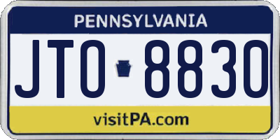 PA license plate JTO8830