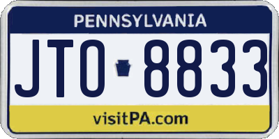 PA license plate JTO8833