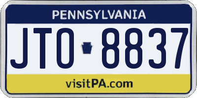 PA license plate JTO8837