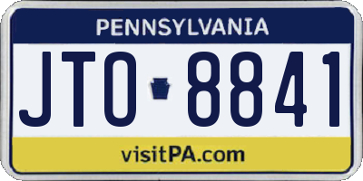 PA license plate JTO8841