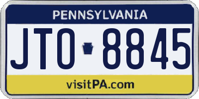 PA license plate JTO8845