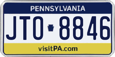 PA license plate JTO8846