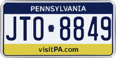 PA license plate JTO8849