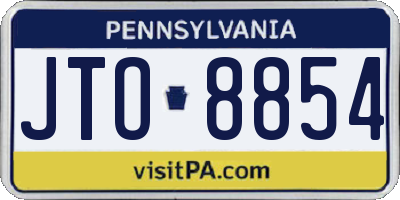 PA license plate JTO8854