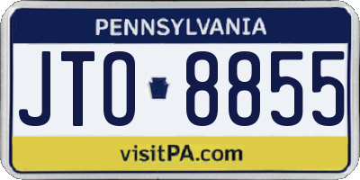 PA license plate JTO8855
