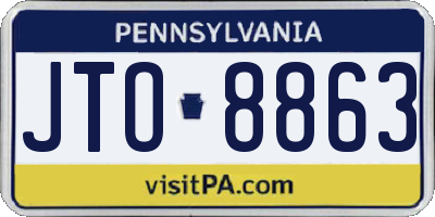 PA license plate JTO8863