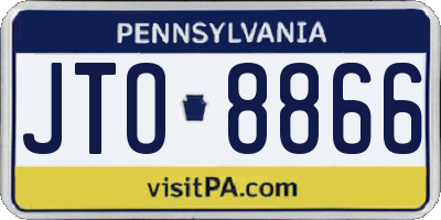 PA license plate JTO8866