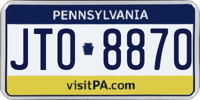 PA license plate JTO8870
