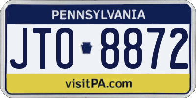 PA license plate JTO8872