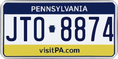PA license plate JTO8874