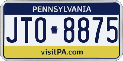 PA license plate JTO8875