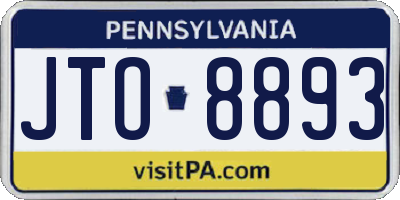 PA license plate JTO8893
