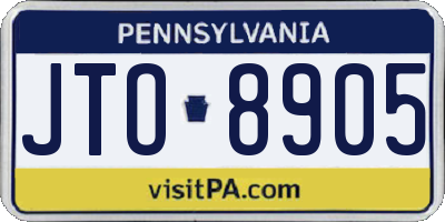 PA license plate JTO8905