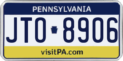 PA license plate JTO8906
