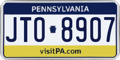 PA license plate JTO8907