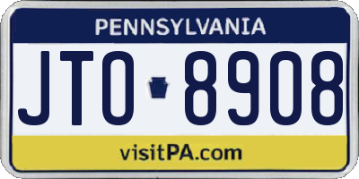 PA license plate JTO8908