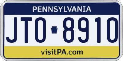 PA license plate JTO8910