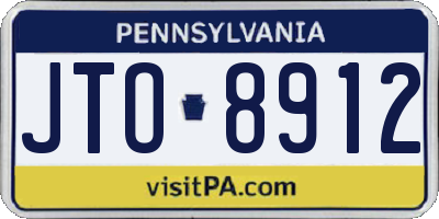 PA license plate JTO8912
