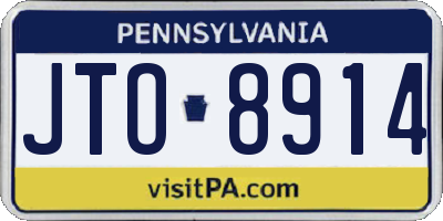 PA license plate JTO8914