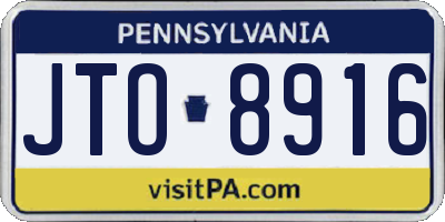 PA license plate JTO8916