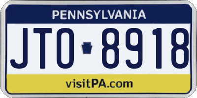 PA license plate JTO8918