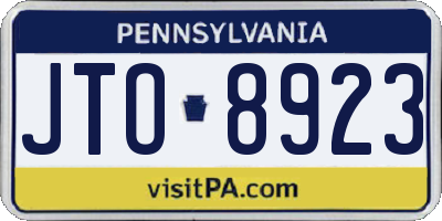 PA license plate JTO8923