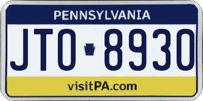 PA license plate JTO8930