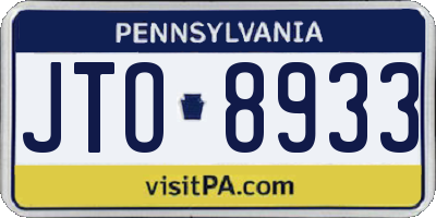 PA license plate JTO8933