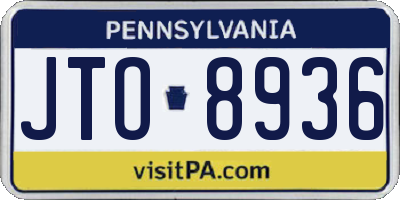 PA license plate JTO8936