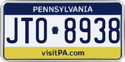PA license plate JTO8938