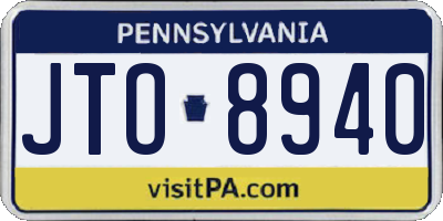 PA license plate JTO8940